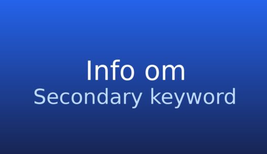 Informationskort om sekundært søgeord, som understøtter det primære søgeord