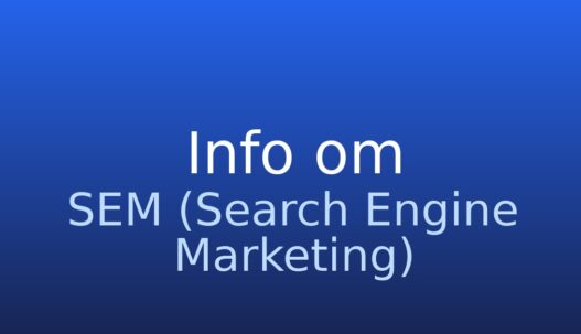 Informationskort med termen SEM (søgemaskinemarkedsføring) og kort definition