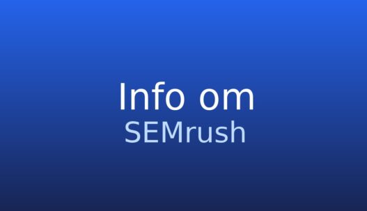 Informationskort med termen SEMrush om SEO, annoncering og konkurrentanalyse