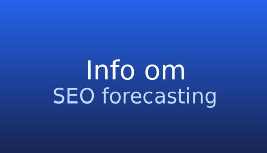 Gråt informationskort med teksten SEO forecasting og kort definition