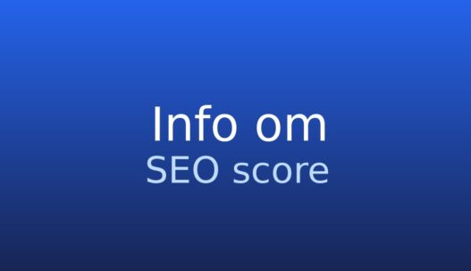 Gråt informationskort med teksten SEO score og kort forklaring af begrebet