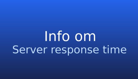 Informationskort om serverrespons-tid og relaterede performance-mål