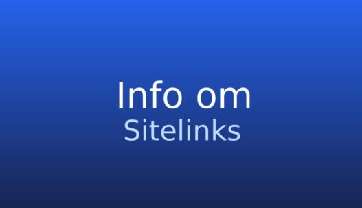 Informationskort med ordbogstermen sitelinks og forklaring af ekstra undersidelinks i søgeresultater