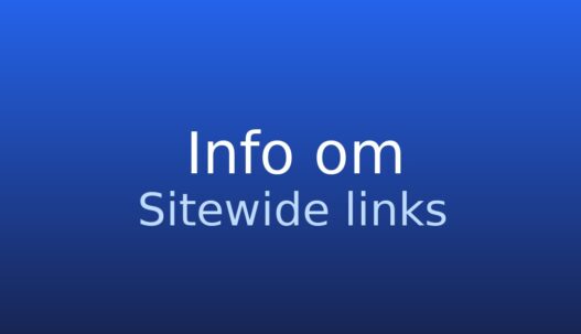 Informationskort med ordet sitewide links og en kort forklaring af begrebet