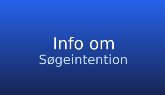 Informationskort med termen søgeintention og en kort definition