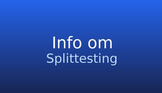 Gråt informationskort med termen splittesting og kort forklaring