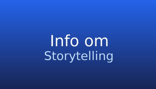 Informationskort med ordet storytelling og en kort definition af begrebet