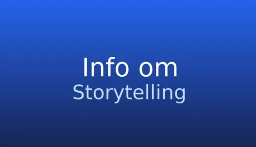 Informationskort med ordet storytelling og en kort definition af begrebet