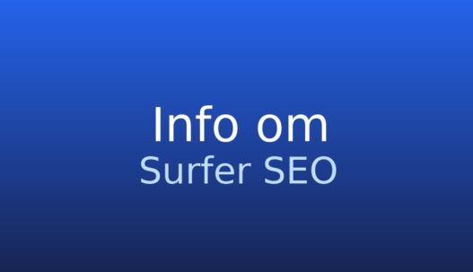 Informationskort om Surfer SEO, et værktøj til indholdsoptimering og SEO-analyse