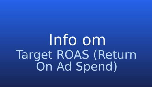 Gråt informationskort med teksten målafkast på annonceforbrug og forklaring af budstrategi