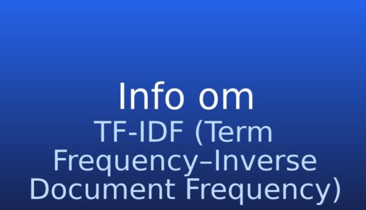 Gråt informationskort med forklaringen af TF-IDF og dens betydning i tekstanalyse