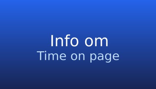 Gråt informationskort med teksten “Time on page” og kort ordbogsdefinition