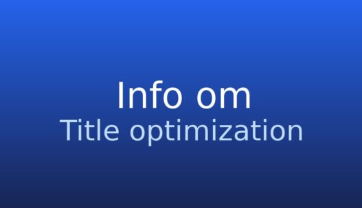 Neutralt gråt informationskort med termen title optimization og kort definition