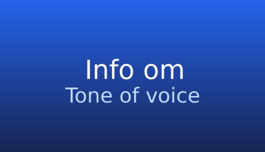 Informationskort med begrebet tone of voice og en kort forklaring af udtryk og stil