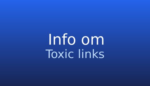Gråt informationskort med termen toxic links og kort forklaring i et ordbogsopslag