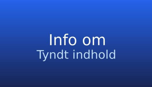 Informationskort med termen tyndt indhold