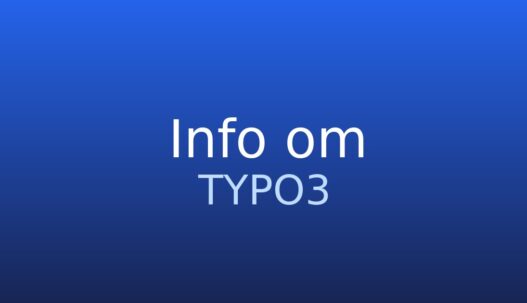 Informationskort om TYPO3, et fleksibelt open source CMS til websites og større webløsninger