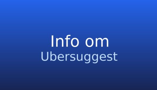 Informationskort med termen Ubersuggest og kort SEO-beskrivelse