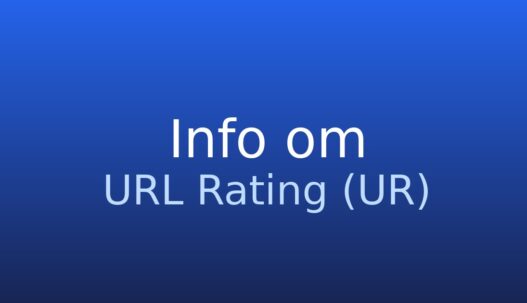 Gråt informationskort med ordbogstermen URL Rating (UR) og kort forklaring