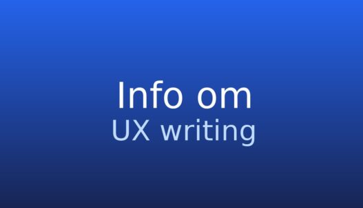 Informationskort med termen UX writing og en kort forklaring af begrebet