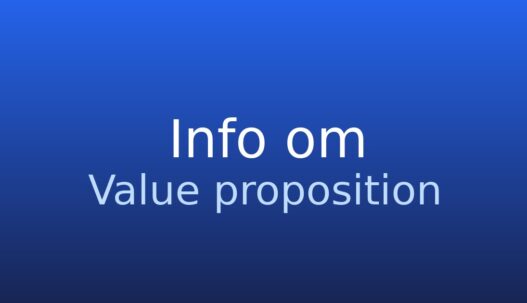 Gråt informationskort med ordbogstermen Value proposition og en kort forklaring af begrebet