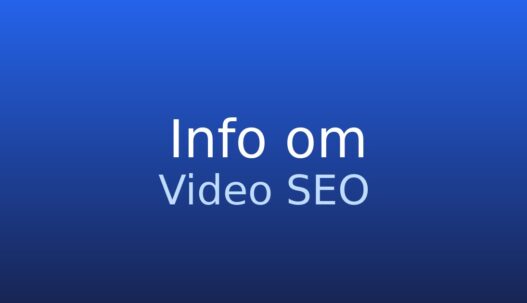 Gråt informationskort med teksten Video SEO og kort forklaring om videooptimering