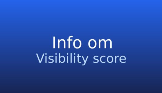 Gråt informationskort med ordbogstermen visibility score og kort forklaring