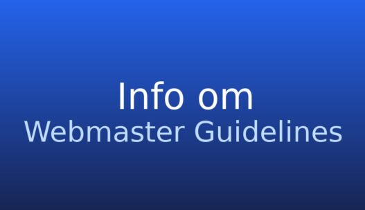 Informationskort om webmaster guidelines for søgemaskiners retningslinjer