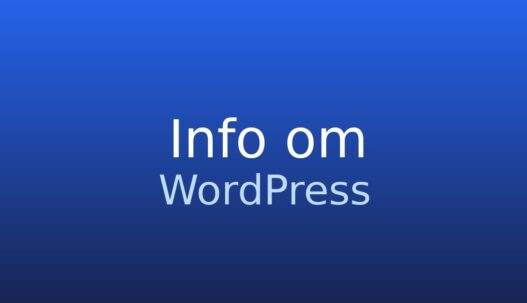 Gråt informationskort med teksten WordPress og kort forklaring af CMS-platformen